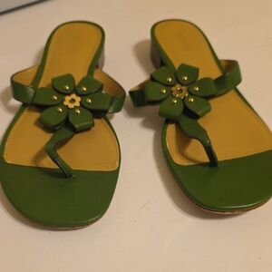 Michael Michael KORS Green Flower Women's Sandals